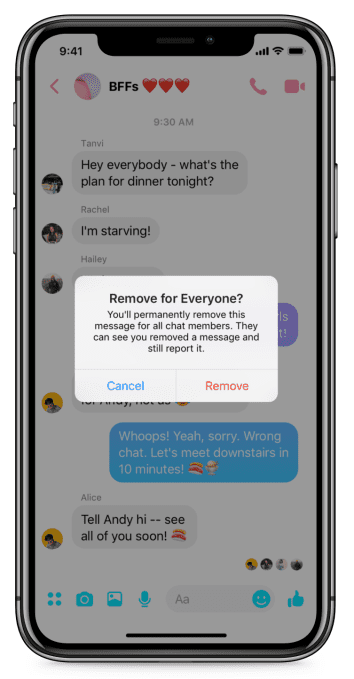 Unsend Facebook Messenger